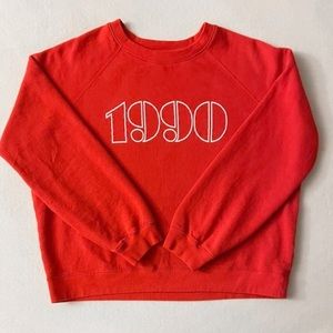 Sezane 1990 Annee Red Crewneck Sweatshirt size Small